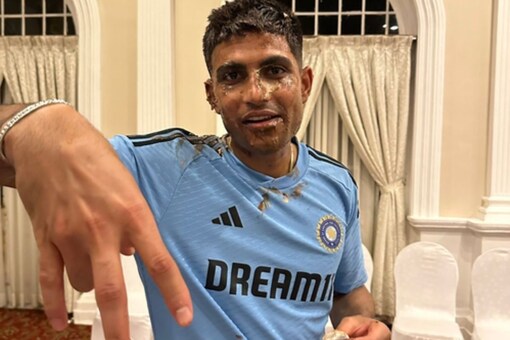Gill who is currently with the Indian team for the Asia Cup celebrated his birthday with the traditional cake being smothered all over his face. (Image: IANS)