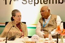 Sonia Gandhi and Mallikarjun Kharge at the Congress Working Committee (CWC) meet in Hyderabad. (X)