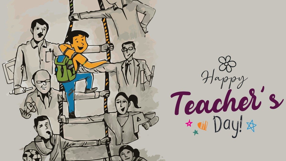 Happy Teachers day stock illustration. Illustration of drawing - 50851940