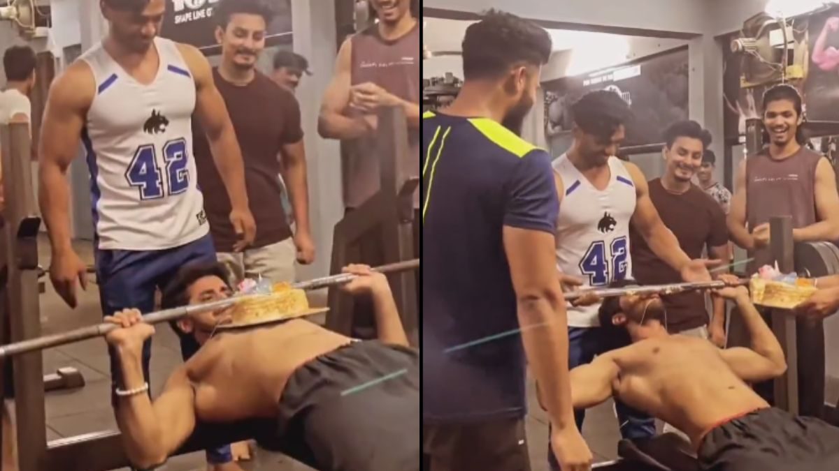 'When You Skip Brain Day': Gym Freak Cutting Cake Using Barbell 'Lifts' Hygiene Issues Among Desis - Vimarsana News