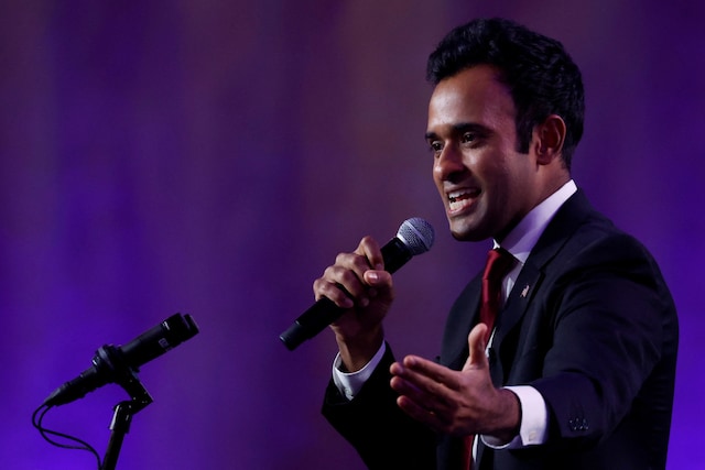 Republican presidential candidate and former biotech executive Vivek Ramaswamy addresses the Pray Vote Stand Summit, organized by the Family Research Council in Washington, U.S. September 15, 2023. (Reuters)