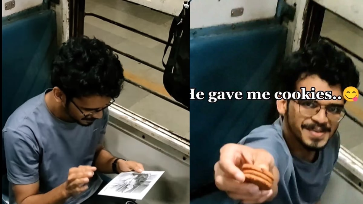 Man Offers Cookies To A Co-Passenger On Train, Gets A Special Gift In Return - Vimarsana News