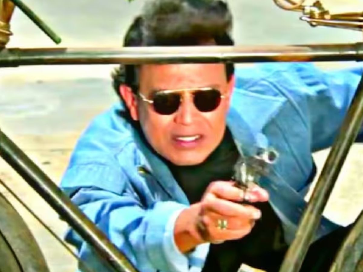 Mumbai, India. 14th Apr, 2023. Bollywood actor Mithun Chakraborty seen  during the curtain raiser event of his upcoming film 'Bad Boy' in Mumbai.  The film will be released in theaters on 28th