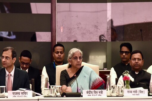 FM Nirmala Sitharaman at 52th GST Council Meeting in New Delhi on October 7