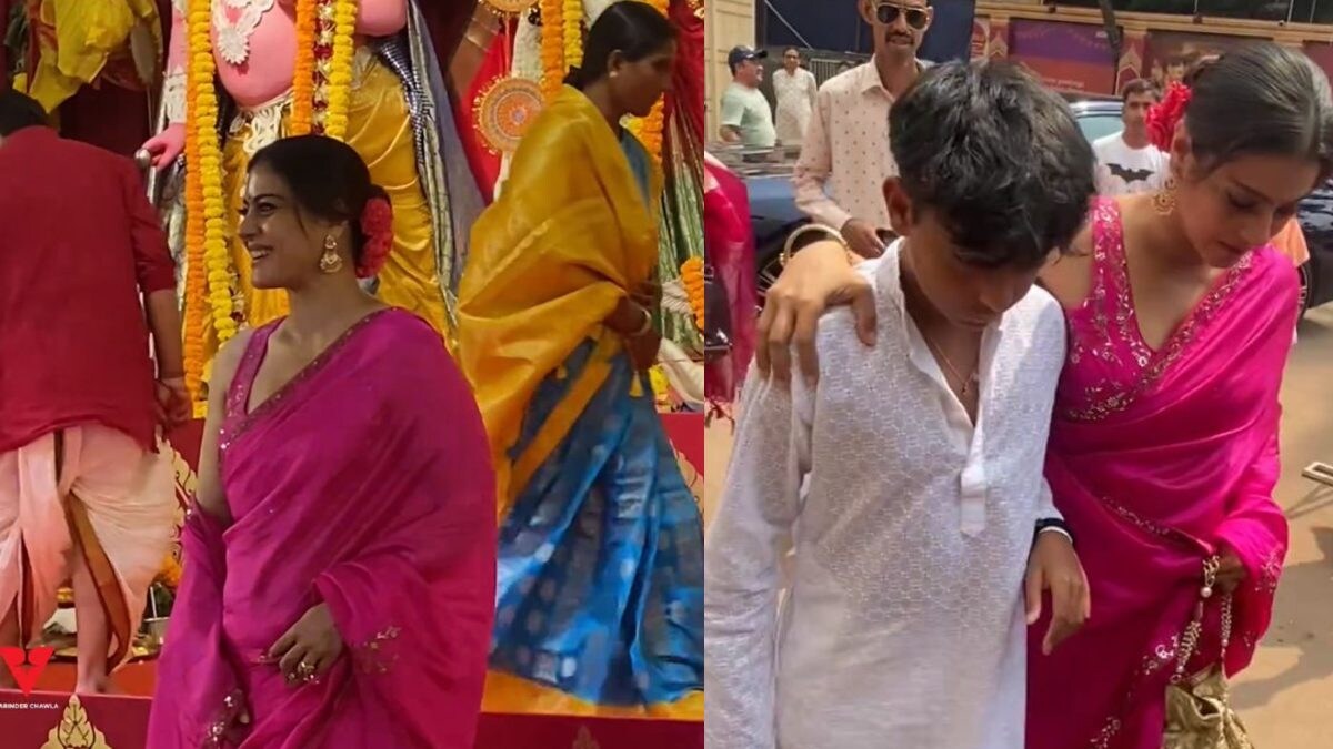 Kajol Offers Prayers To Ma Durga On Maha Saptami, Goes Pandal Hopping With Sob Yug; Watch - Vimarsana News
