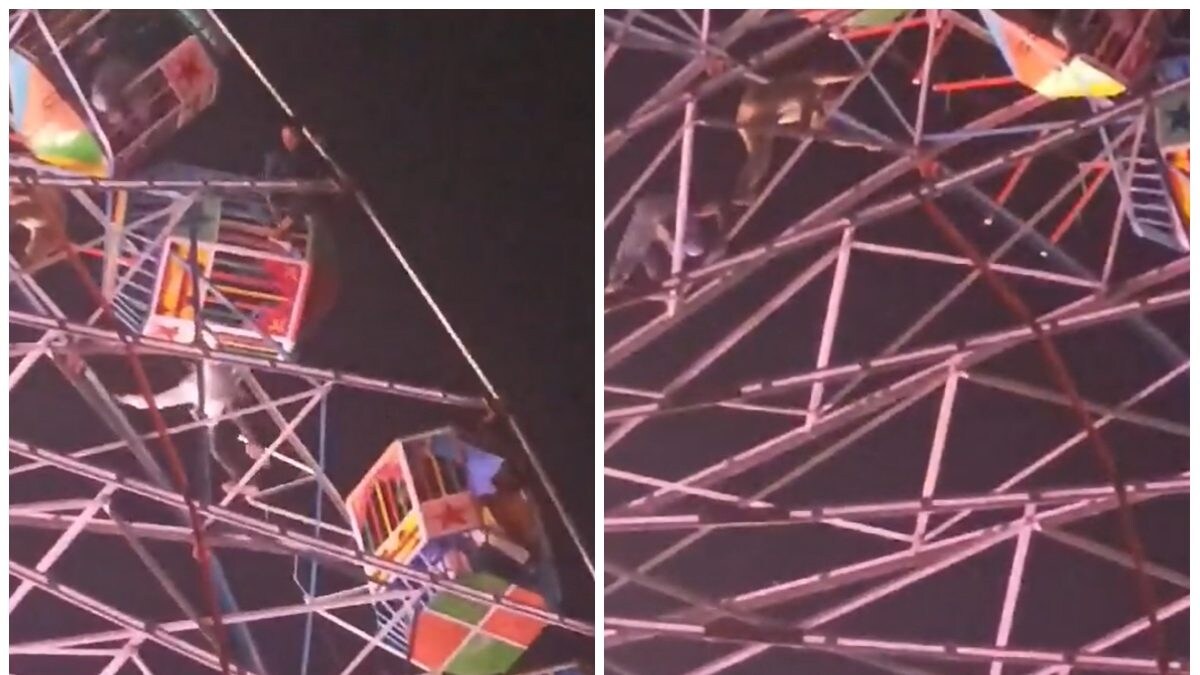 Joy Ride Turns Cry Ride: Giant Wheel Gets Stuck Midway at Delhi Ramlila Fair; 20 Rescued | Watch - Vimarsana News