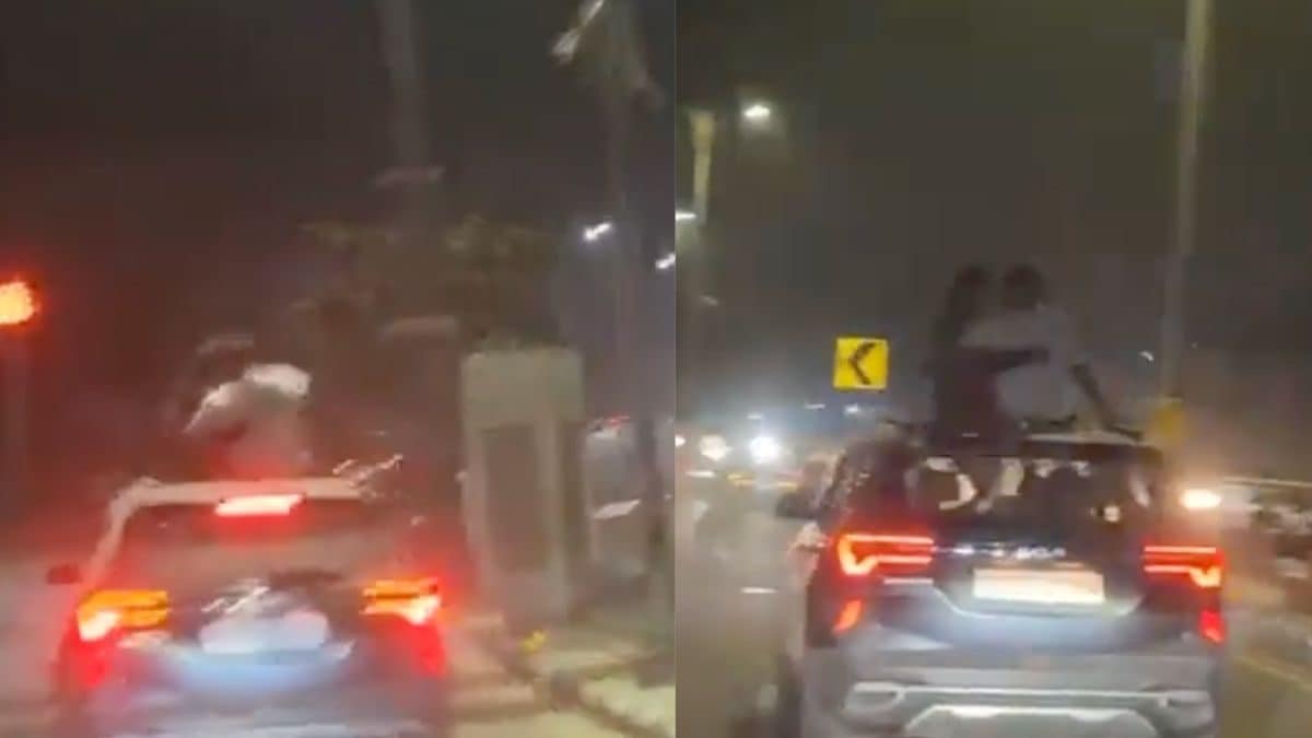Hyderabad Couple Kisses From Sunroof of Speeding Car, Angered People Demand Action - Vimarsana News