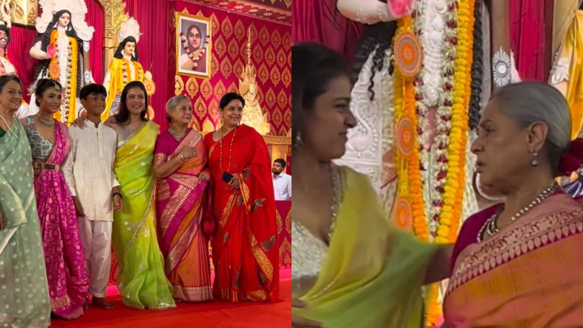 Kajol And Jaya Bachchan Have a Quick K3G Reunion at Durga Puja Pandal; Videos Go Viral