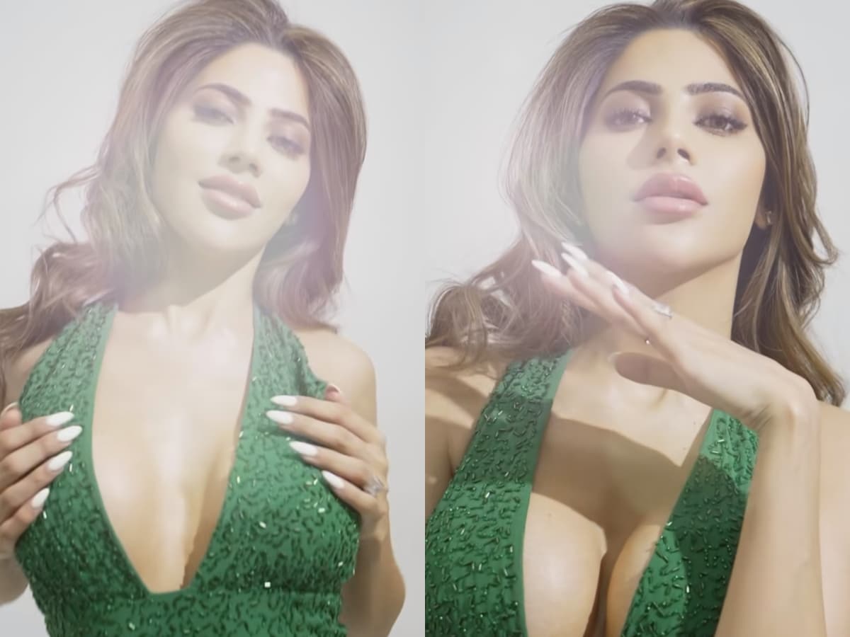 Sexy! Nikki Tamboli Flaunts Her Bombshell Body In A Shimmery Green Dress,  Racy Video Goes Viral; Watch - News18