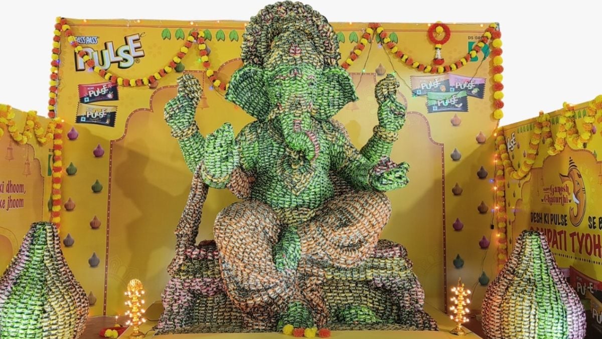 Sweetening Celebrations: 'Pulse Candy' Ganesh Idol at Mumbai's Lalbaugcha Raja Pandal Adds to Festivities - Vimarsana News