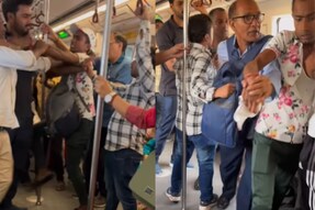 Delhi Metro Viral Video: Man Hits Elderly on Train Only to Get Beaten Up by Co-passengers