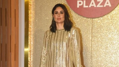 kareena kapoor gold dress Kareena Kapoor dresses to impress in a yellow one-shoulder dress and rubber  corset for the Harper's Bazaar cover : Bollywood News
