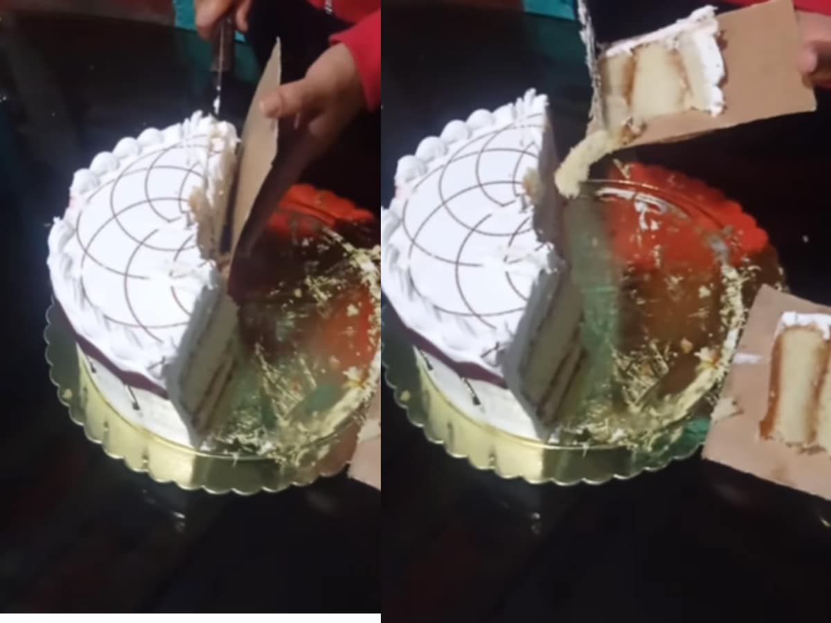 Video Of Man Cutting Birthday Cake Into Thin Slices Is Too Hilarious To  Miss - News18
