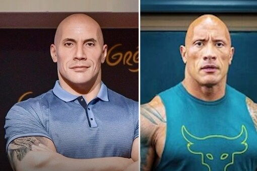 Dwayne Johnson had taken to Instagram to share a video by a comedian mocking the wax statue. (Photo Credits: Instagram)
