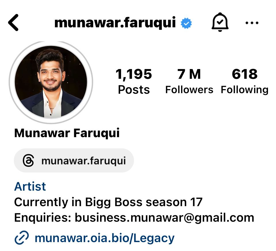 Munawar Faruqui Becomes Bigg Boss 17s Most Followed Contestant; Gains 1  Million Insta Followers In 15 Days - News18