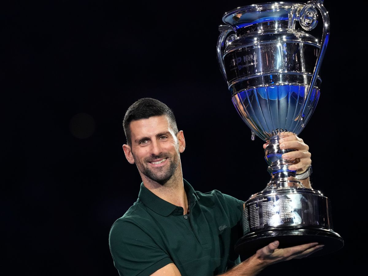 Tennis Player Carlos Alcaraz Presented with No. 1 Trophy, Making