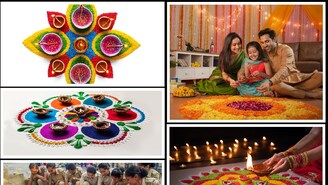 Diwali: Rangoli designs often depict symbols of prosperity, good luck, and auspiciousness. (Images: Shutterstock/PTI)
