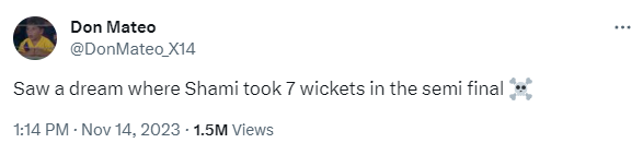 मोहम्मद शमी के 7 विकेट लेने की बात पहले से जान गया था यह शख्स, 18 नवंबर को अच्छे से सोने और सपने देखने की मिली सलाह