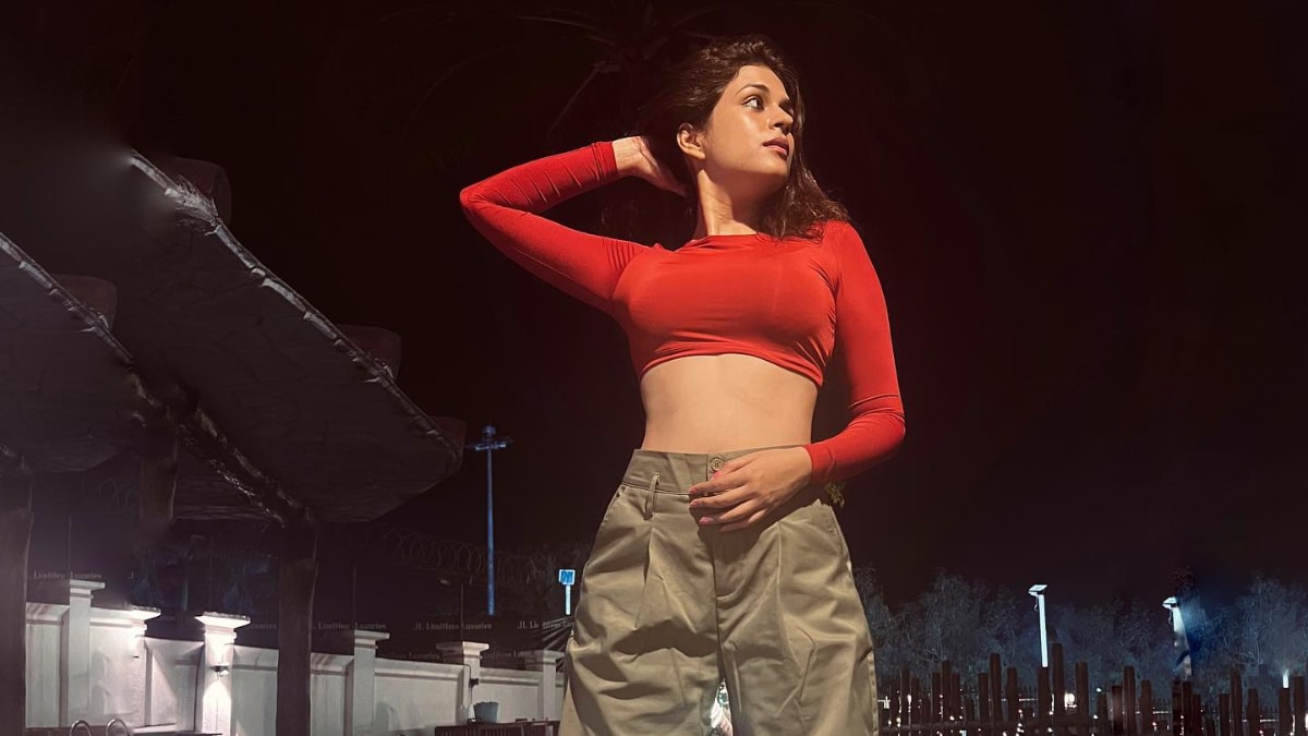 Shraddha Das Keeps It Casually Chic In Red Crop Top And Cargo Pants