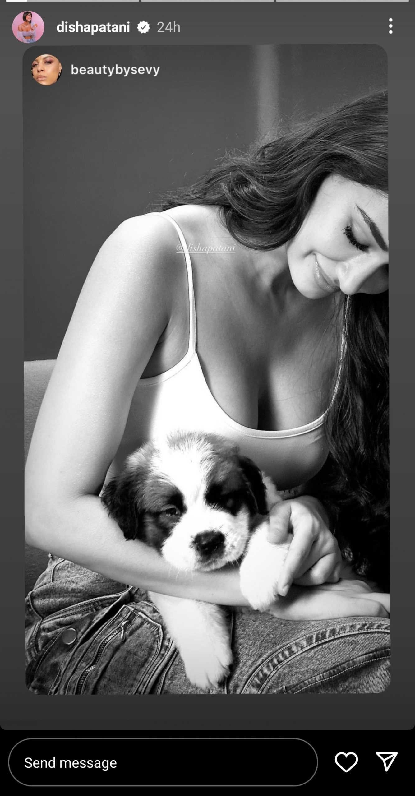 Sexy! Disha Patani Flaunts Her Cleavage In A White Tank Top As She Poses With A Puppy - News18