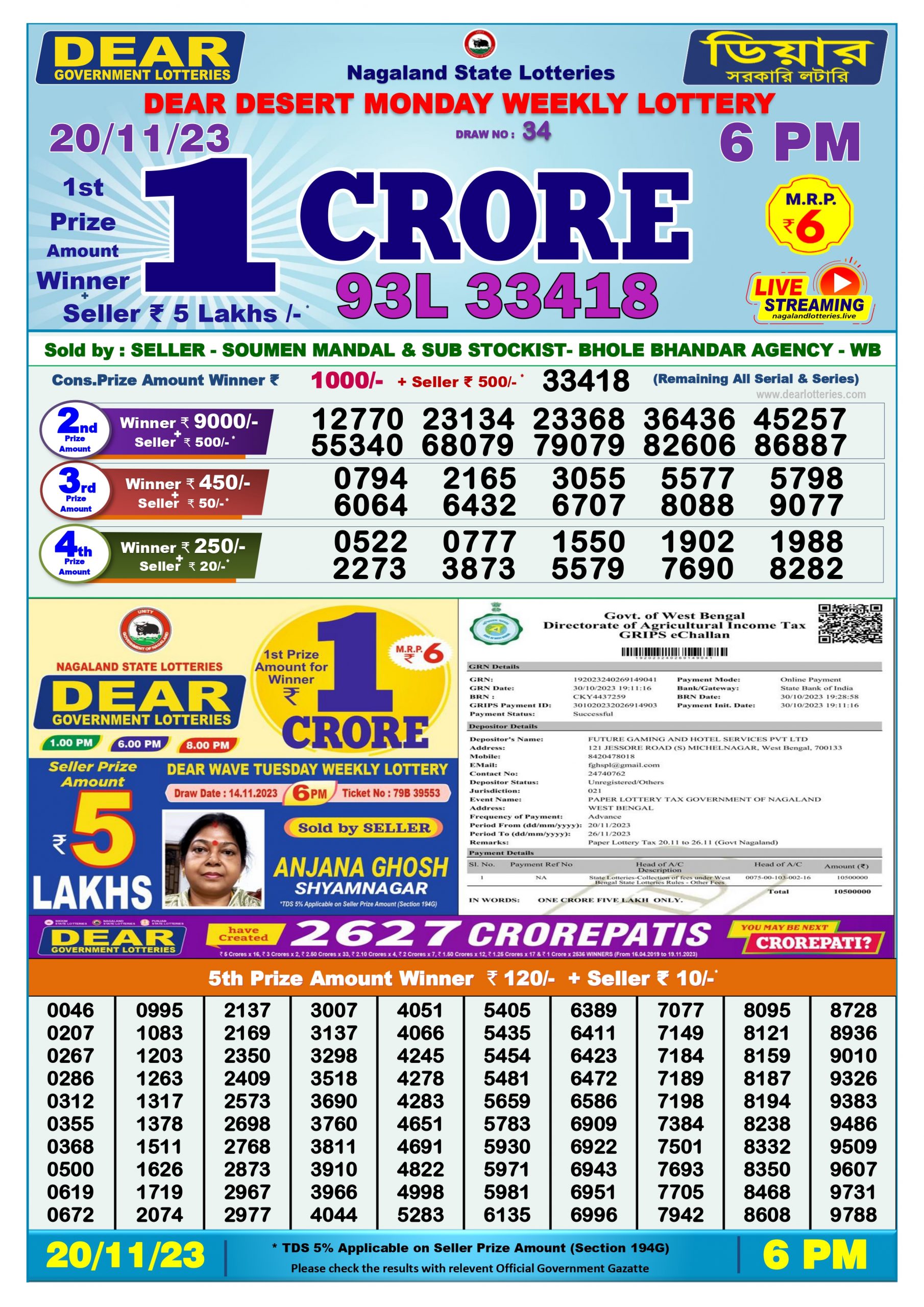 Lottery Sambad Today Result 2.04.2023 Nagaland Lottery 1 PM 6 PM 8 PM