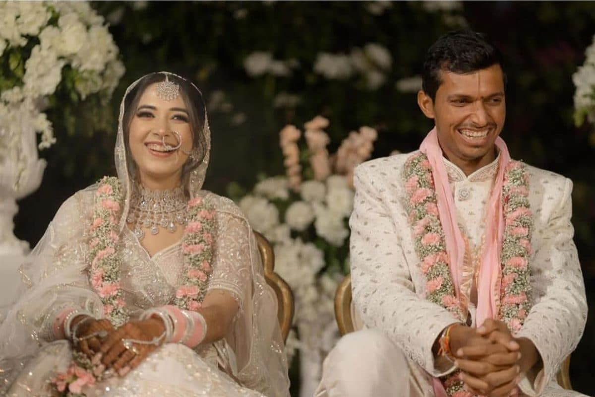 Navdeep Saini All Smiles in His Wedding Pictures With Wife Swati Asthana - See Photos - News18
