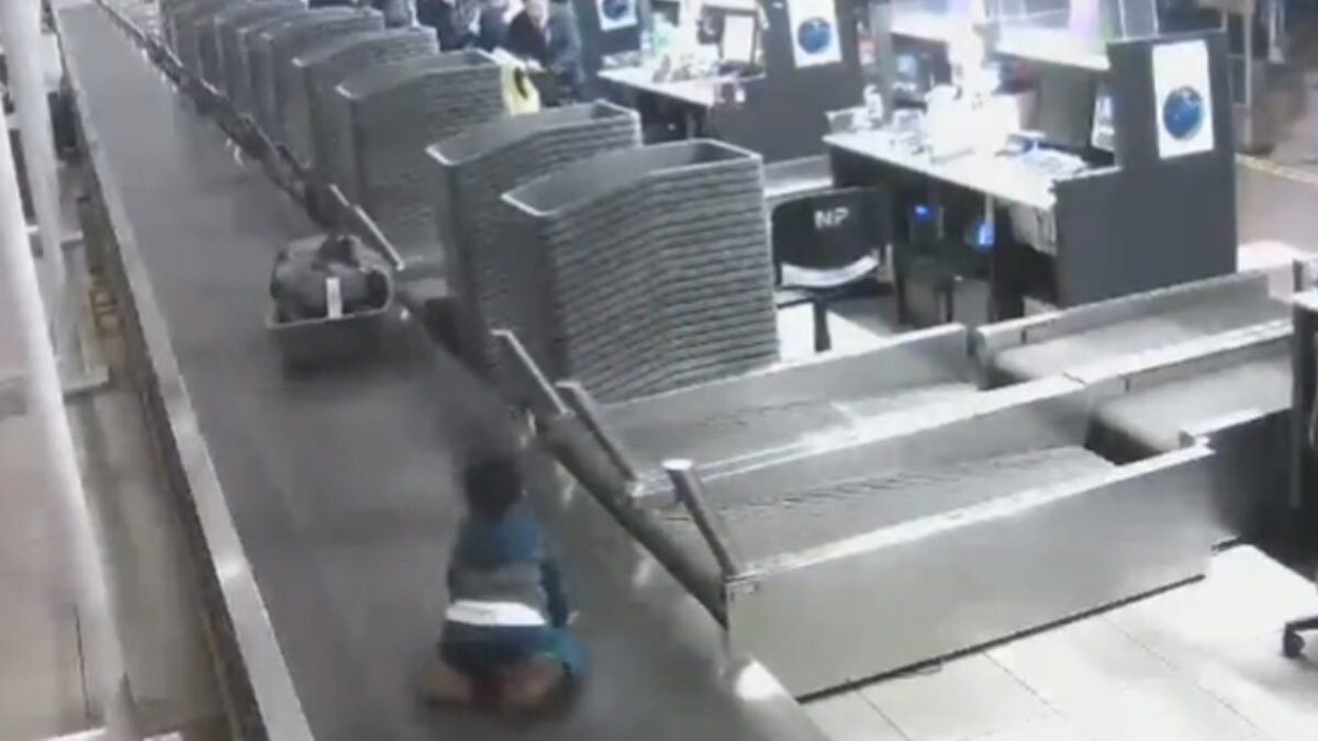 Before Flight, Boy Decides To Take A Ride On Airport Conveyor Belt – News18