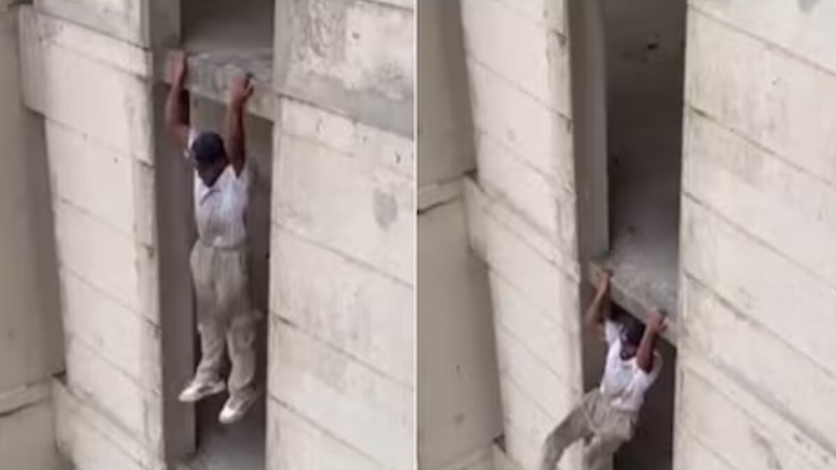 Watch: Man Swings Down 8-Storey Building In 27 Seconds, Internet Can't Believe It - Vimarsana News