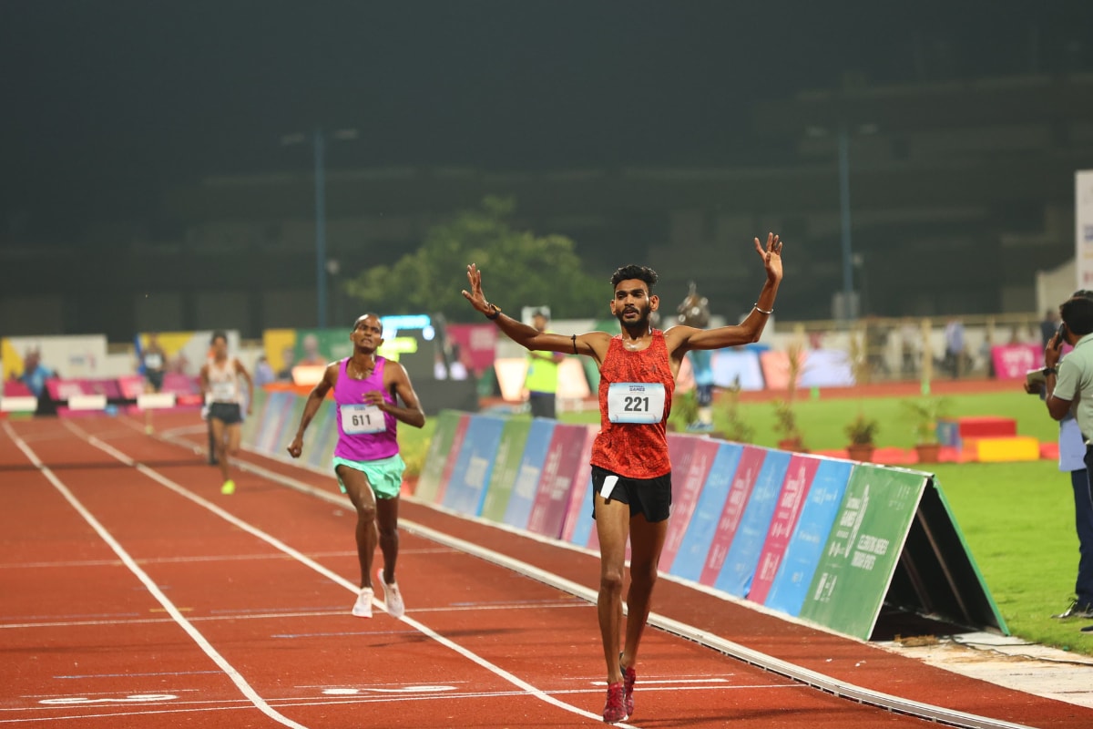Sunil Joliya Jinabhai from Gujarat wins gold in the 3000m steeplechase
