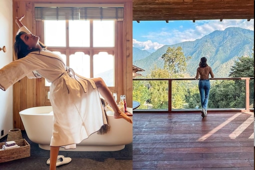 Through her Instagram stories and posts, she shared moments of trekking, swimming and the beauty of the country's lush green mountains, including the iconic Tigers Nest monastery. (Images: Instagram)