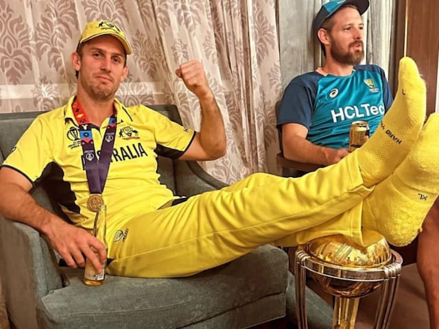 Photo Of Mitchell Marsh Resting His Legs On World Cup Trophy Goes Viral -  News18