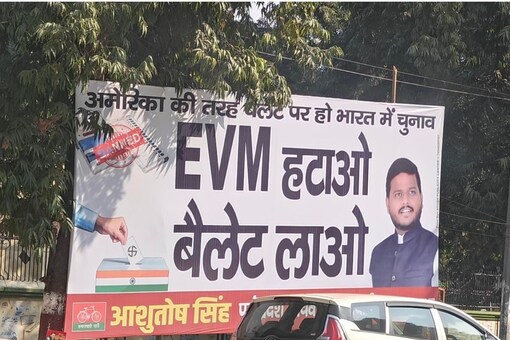 The Samajwadi Party has also put up hoardings and banners in the city, demanding the replacement of EVMs. (News18)