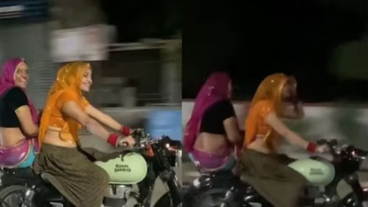Watch: Saree-clad Women With Ghunghat Ride Bullet Bike In Haryana – News18