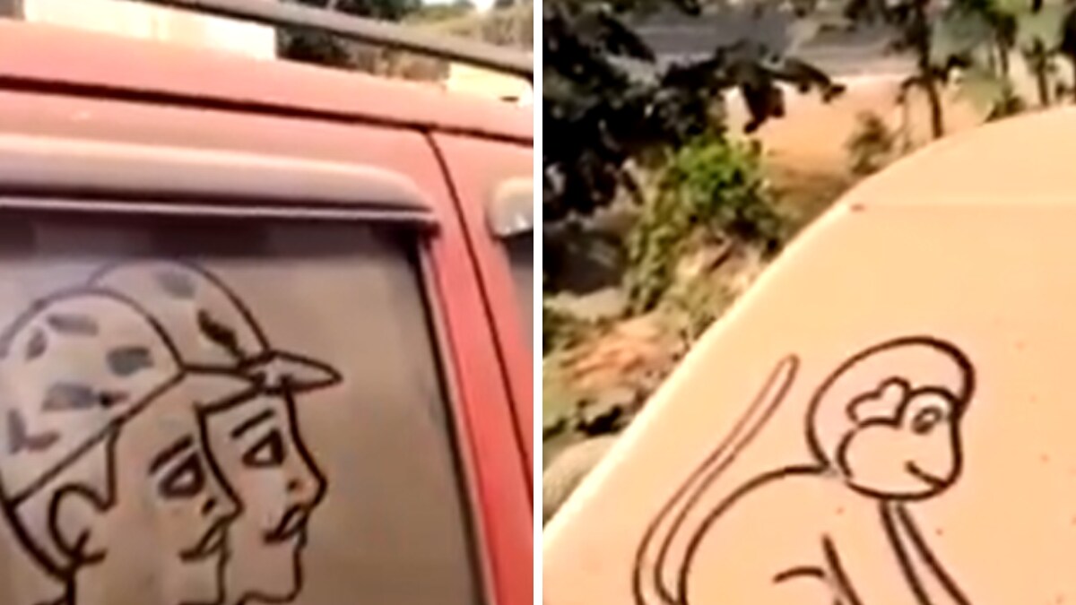 Man Creates Quirky Art On Car's Dusty Windows; 'Wonderful' Says Internet - Vimarsana News
