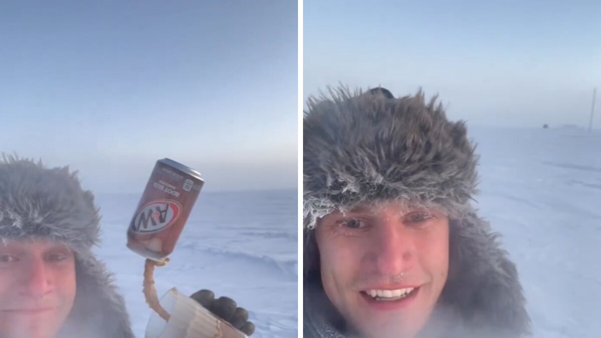 Watch: Man Shows How Beer Froze At -64 Degrees Celsius At The South Pole - Vimarsana News
