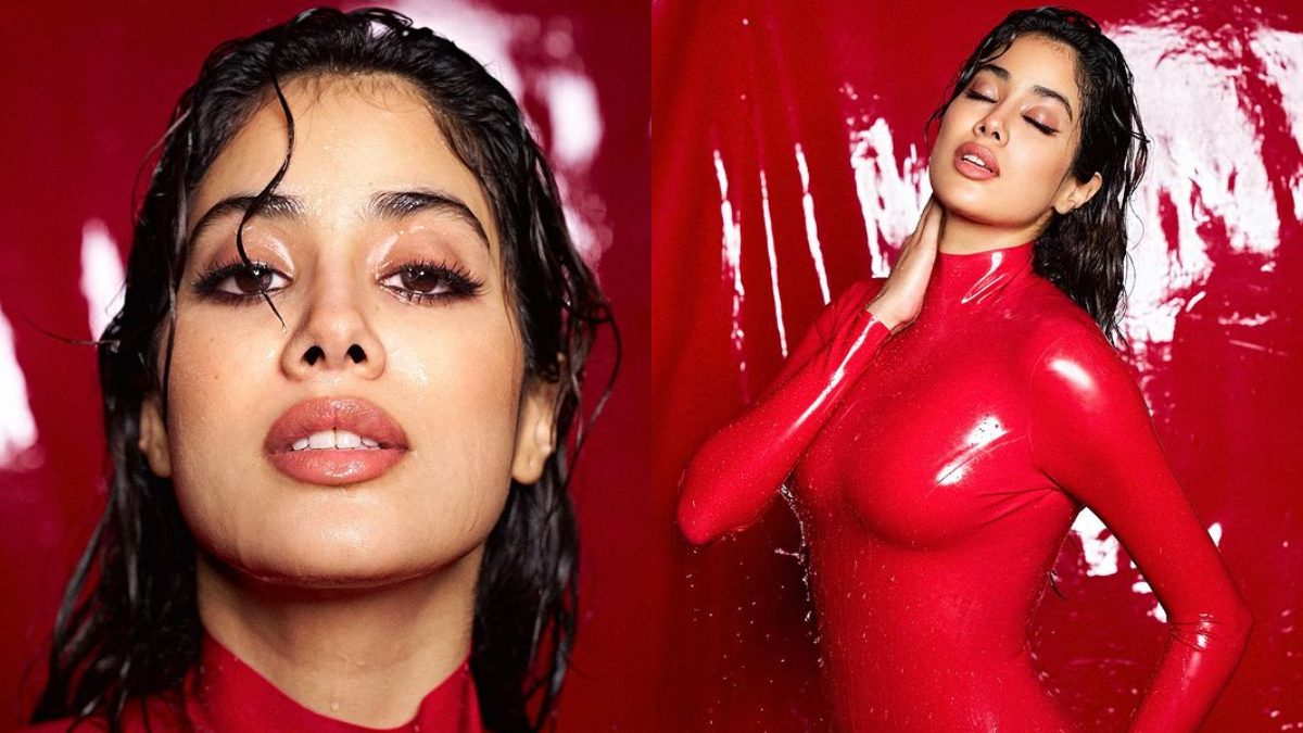 SEXY! Janhvi Kapoor Paints The Town Red In Super Hot Latex Dress; See  Latest Pictures - News18