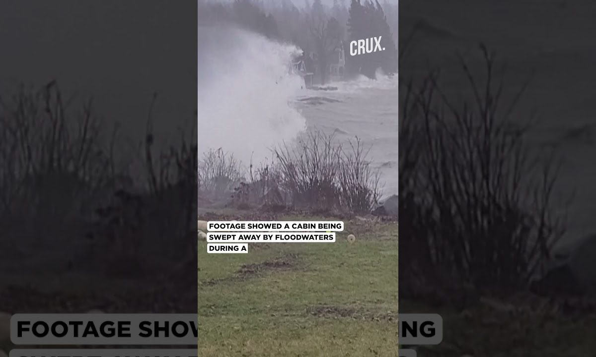 Fierce waves lash homes, sweep away cabin during US East Coast storm surge