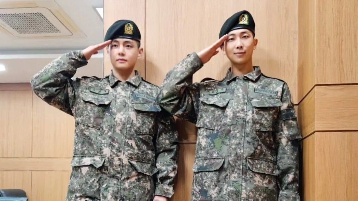 BTS: RM and V Pose In Military Uniforms In FIRST Pictures After ...