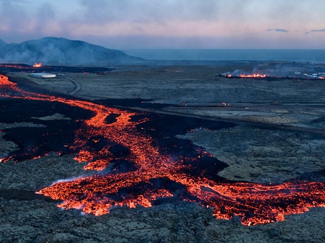 Glowing Volcano Lava flows into Three Homes in Icelandic Village - News18