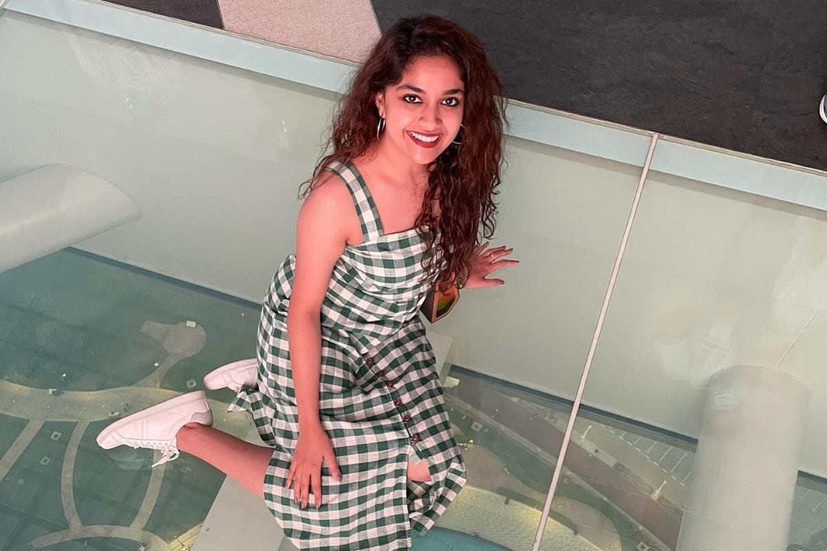 keerthy suresh short dress Keerthy Suresh In Multicoloured Halterneck Gown Is Pure Fashion Goals, See Pics | Movies News
