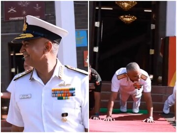 Navy Chief R Hari Kumar Does Push Ups With Cadets At Nda Garners