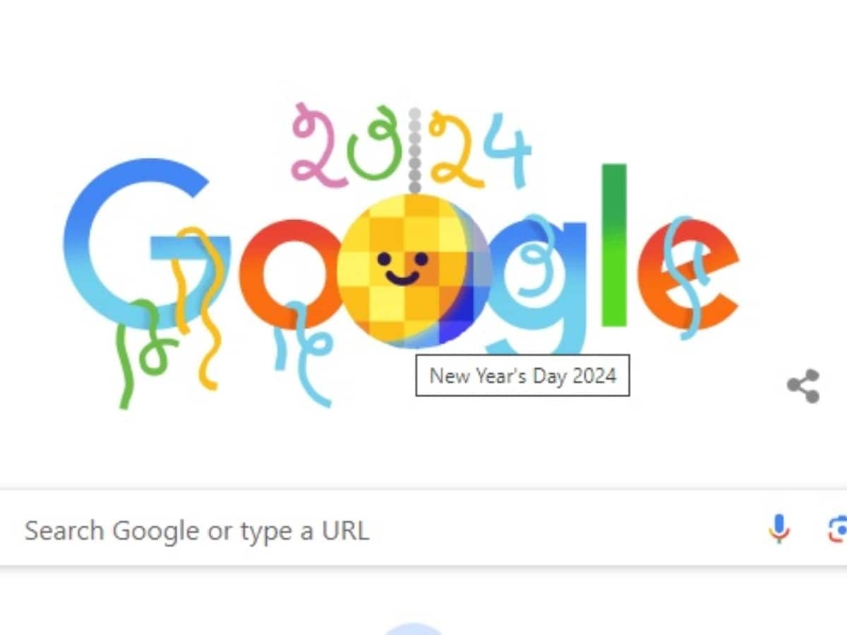 New Year 2024 Google Doodle: Dazzling Disco Ball Showers Hope and