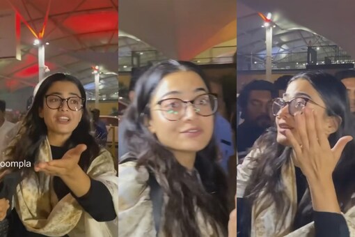 Rashmika Mandanna gets papped as she almost gets into a wrong car. (Credits: Voompla)