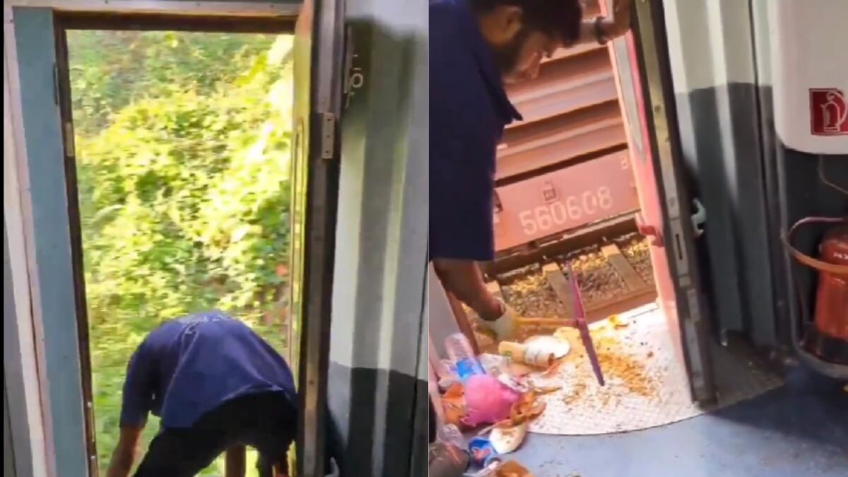 Housekeeping Staff Caught Dumping Waste Out of Moving Train in Viral Video, Railways to Take Action