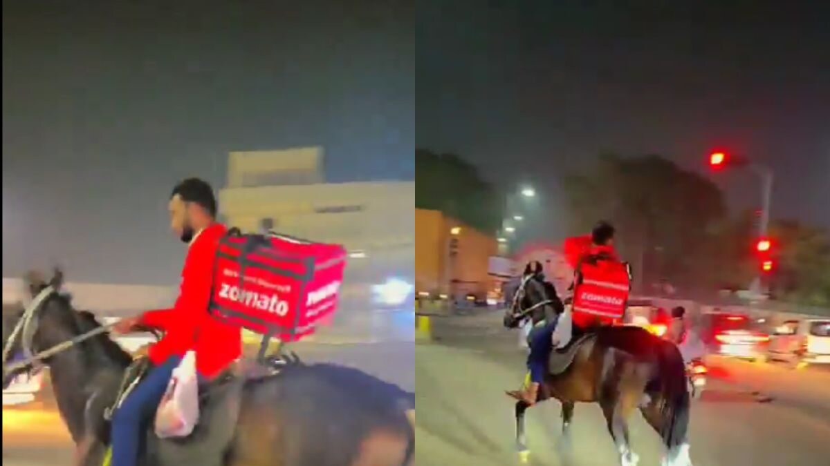 Zomato Executive Rides Horse to Deliver Food in Hyderabad, Goes Viral Amid Petrol Pump Crisis - Vimarsana News
