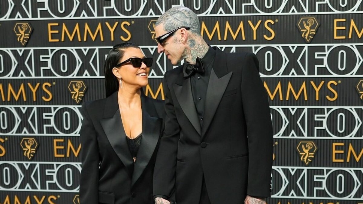 Emmys 2024: Kourtney Kardashian And Travis Baker's Passionate Kiss In All-Black Outfit Steals Spotlight - Vimarsana News