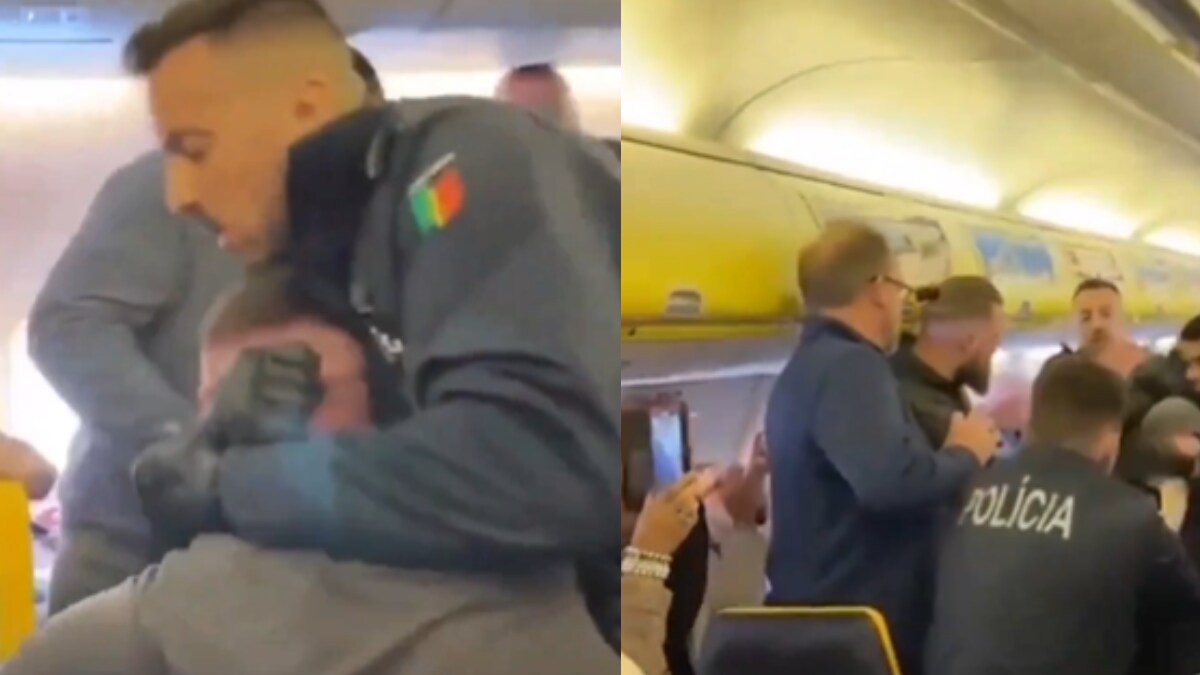 Watch: Ryanair Flight Diverted After Mid-Air Brawl, Man Dragged Off Plane by Police - Vimarsana News