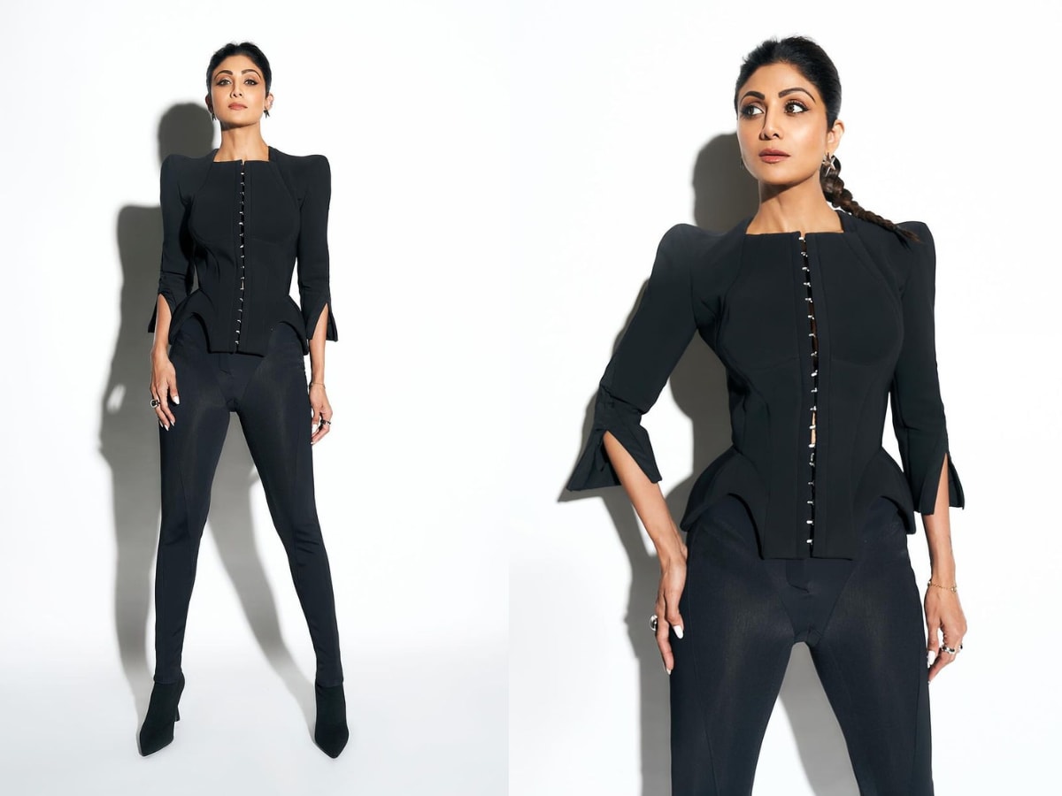 Shilpa Shetty Wear White Sequence Work Sharara Salwar Suit