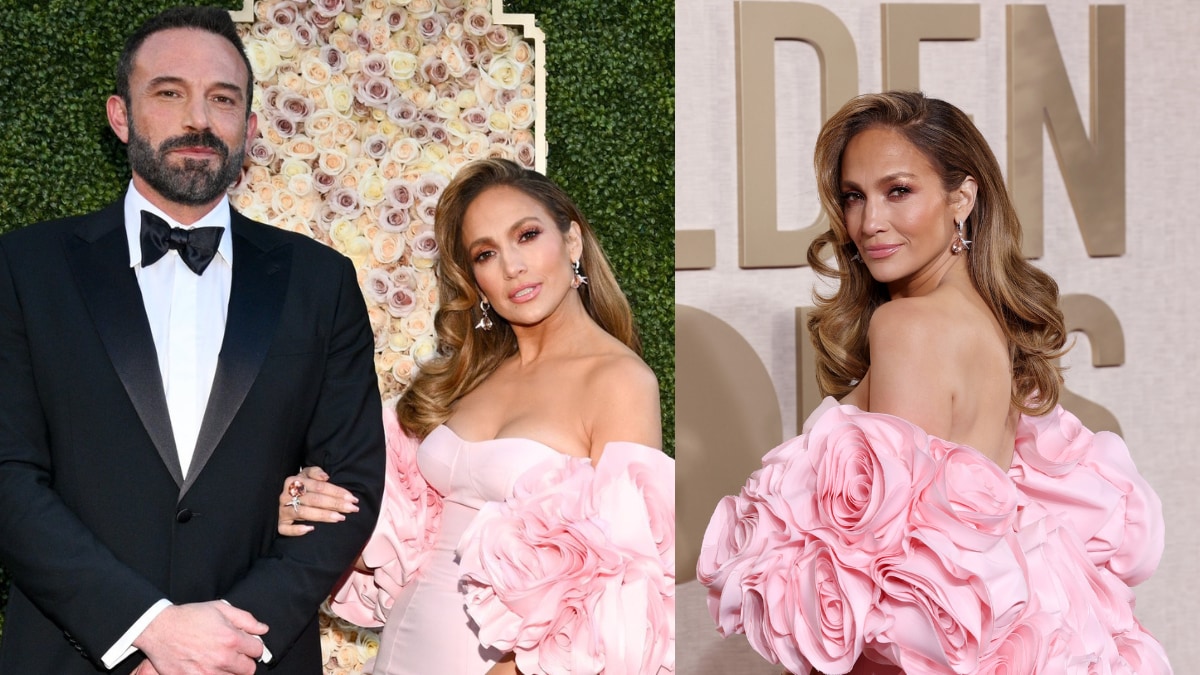 Golden Globe Awards 2024 Jennifer Lopez Brings Drama In Pink Gown With