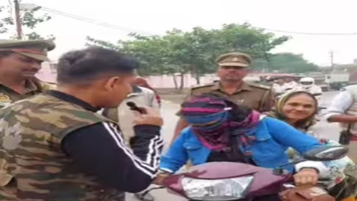 Lucknow Girl Caught For Driving Without Helmet, Netizens Shocked After Seeing Number Plate - Vimarsana News